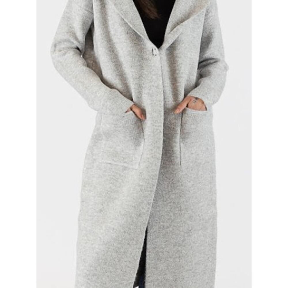 NWT Lyla + Luxe Grey Jiminy Hooded Coatigan  Sz. L